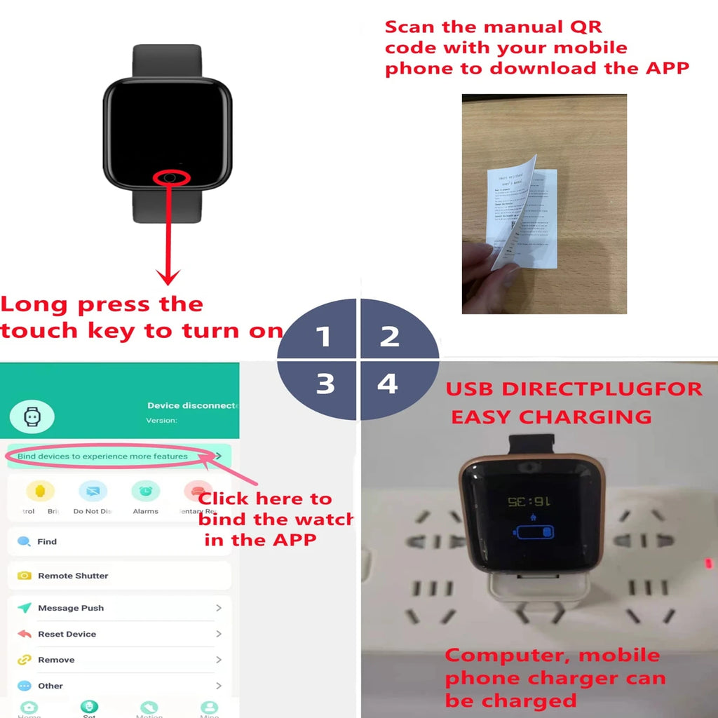 Bracelet Connecté Sport — Bluetooth, Contrôle Musical & Fitness