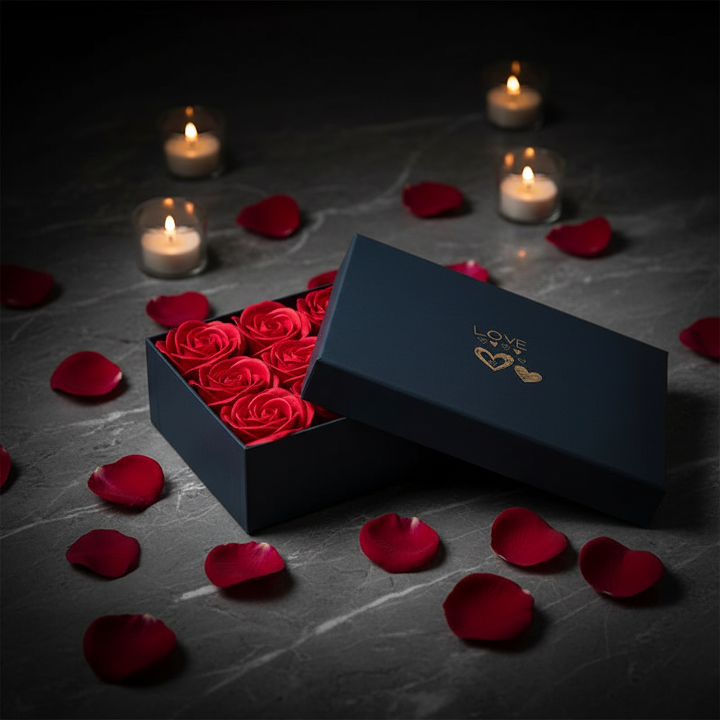 Coffret Cadeau Luxe – 6 Roses Éternelles en Bois • Idée Cadeau Femme