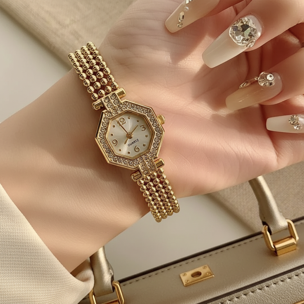 Montre Bracelet Dorée Femme | Style Luxe & Élégant | Quartz
