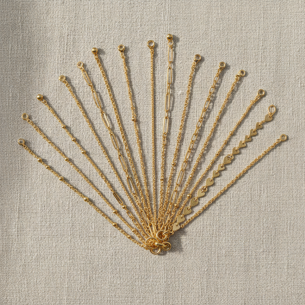 Set 11 Bracelets Chaîne — Plaqué Or 14K · Style Bohème · Stackable