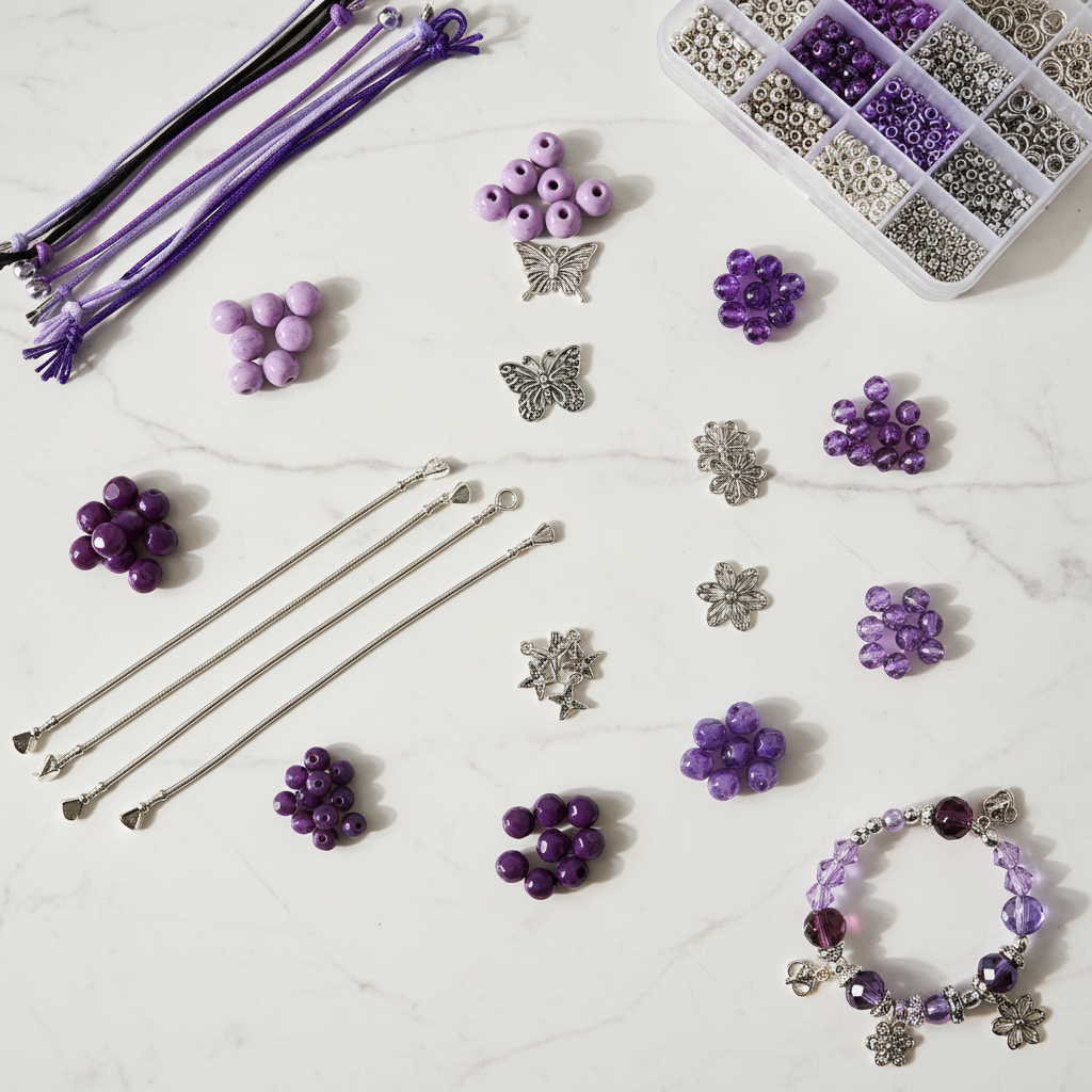 Flat lay violet