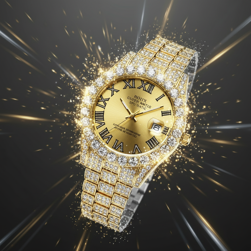 Montre bicolore or et argent dramatique