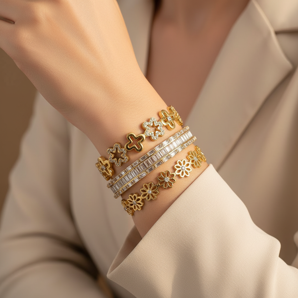 Les 3 bracelets portés au poignet