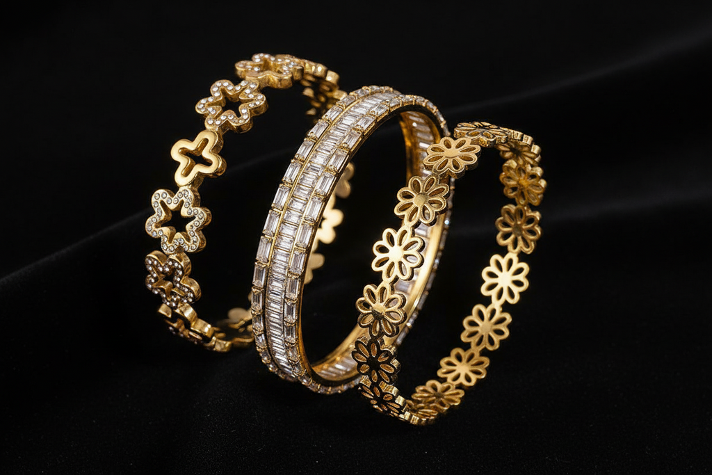 Bracelet manchette doré 3 modèles bijou fantaisie
