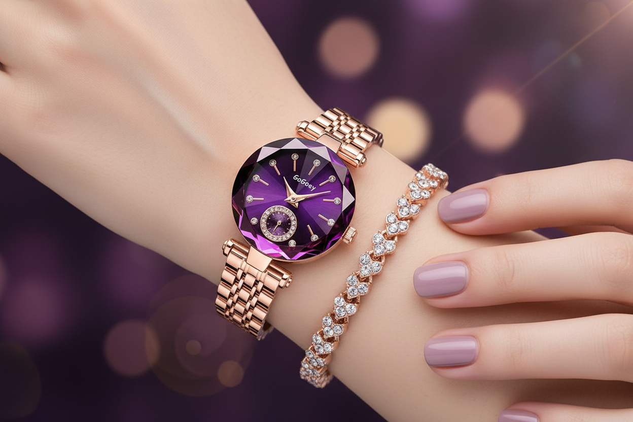 Montre Femme Ronde + Bracelet Offert — Cœur de l'Océan · Quartz · Style Fashion