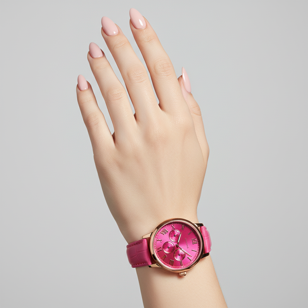 Main montre fuchsia