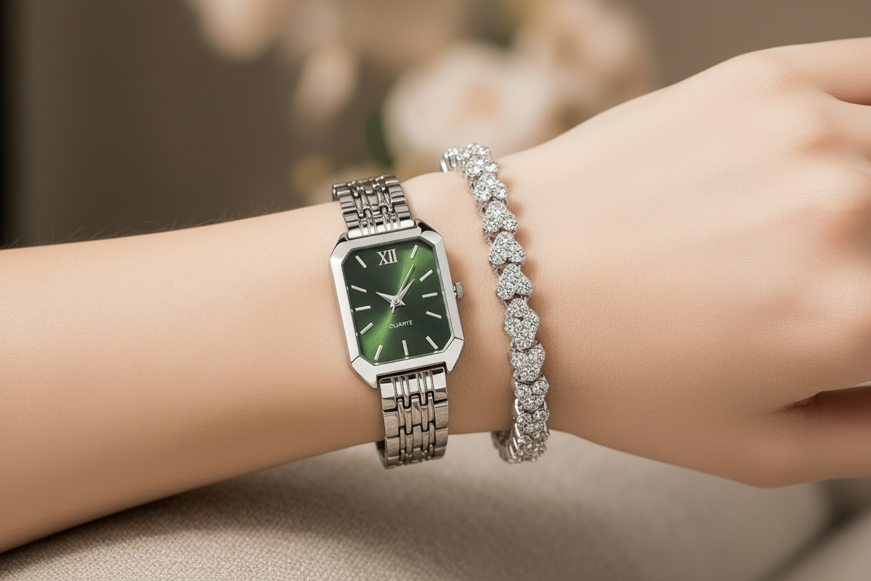 Montre au poignet - cadran vert