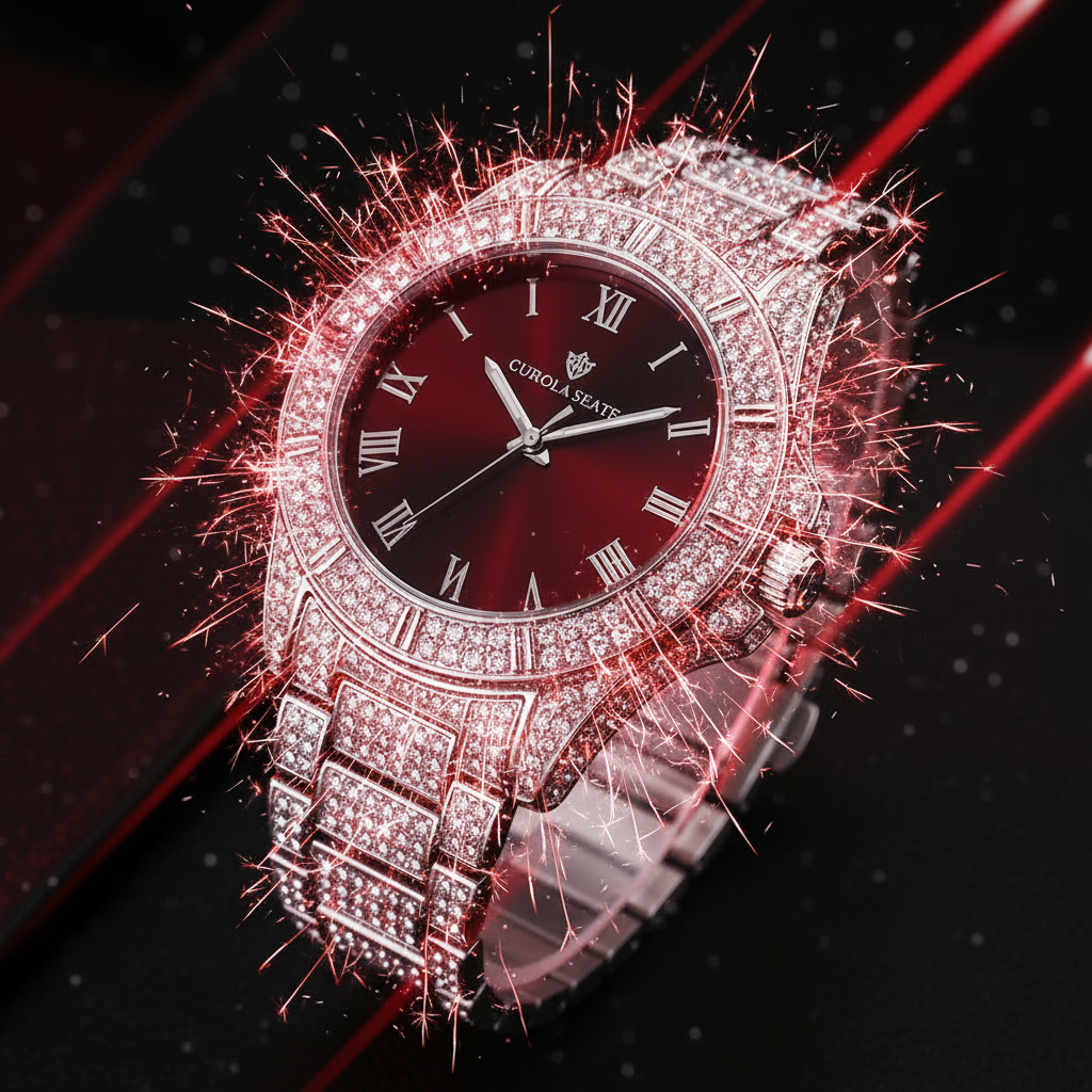 Montre rouge animée