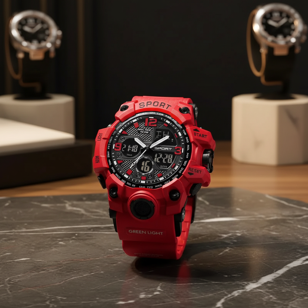 Montre sport rouge