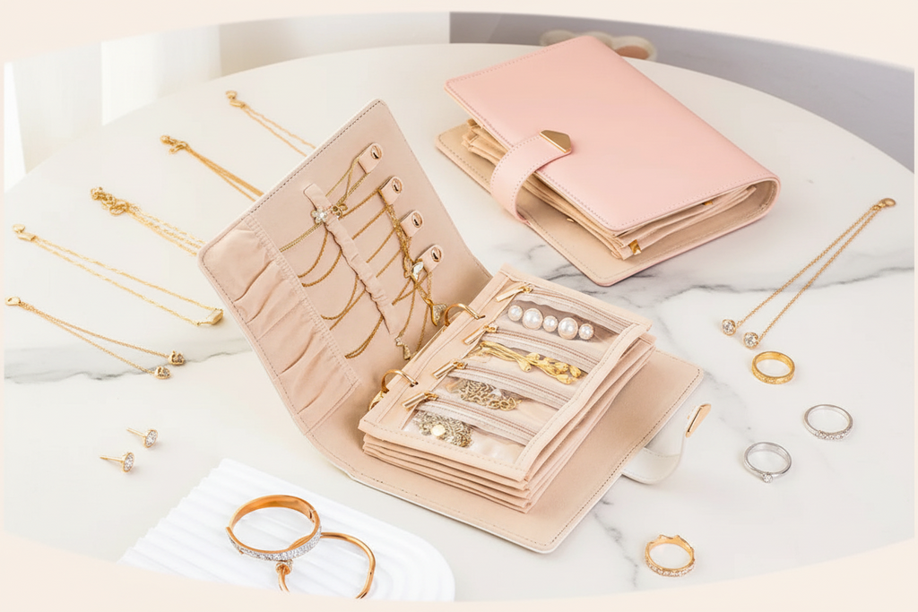 Pochette Organisateur Bijoux Style Livre – Voyage & Quotidien | Cuir PU