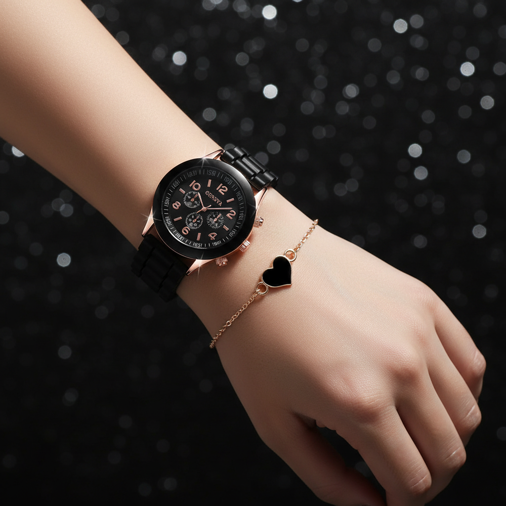 Poignet montre noire