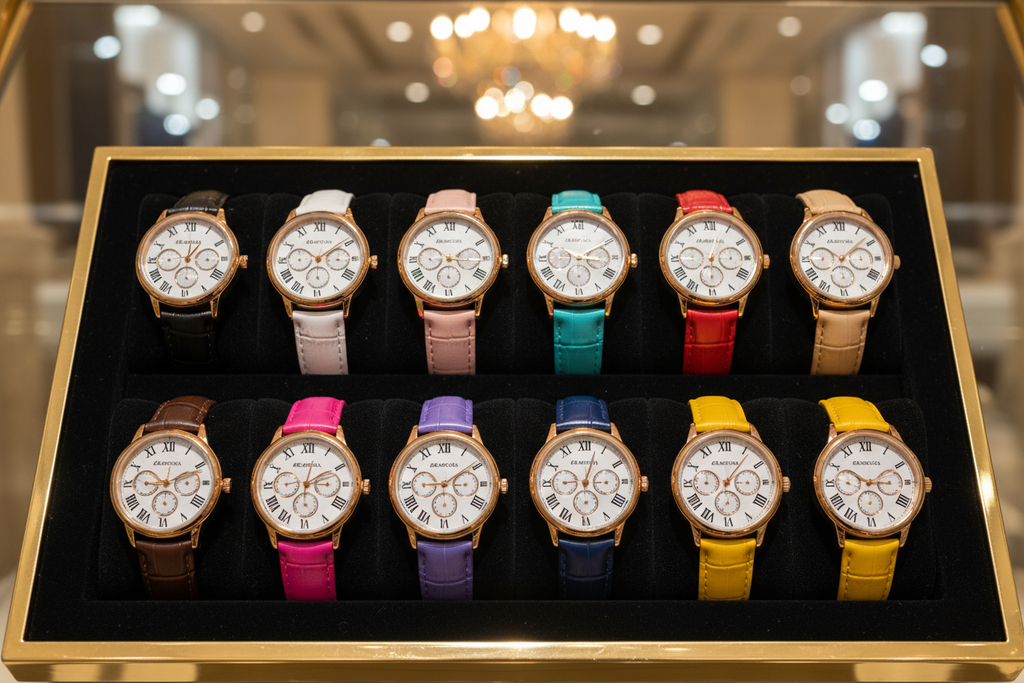 Set 12 montres velours