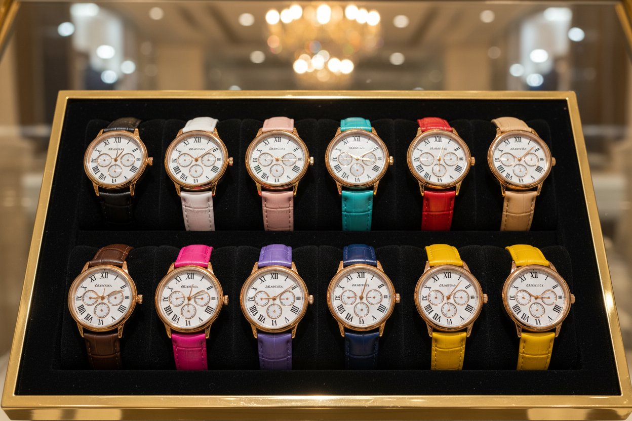 Set 12 montres velours