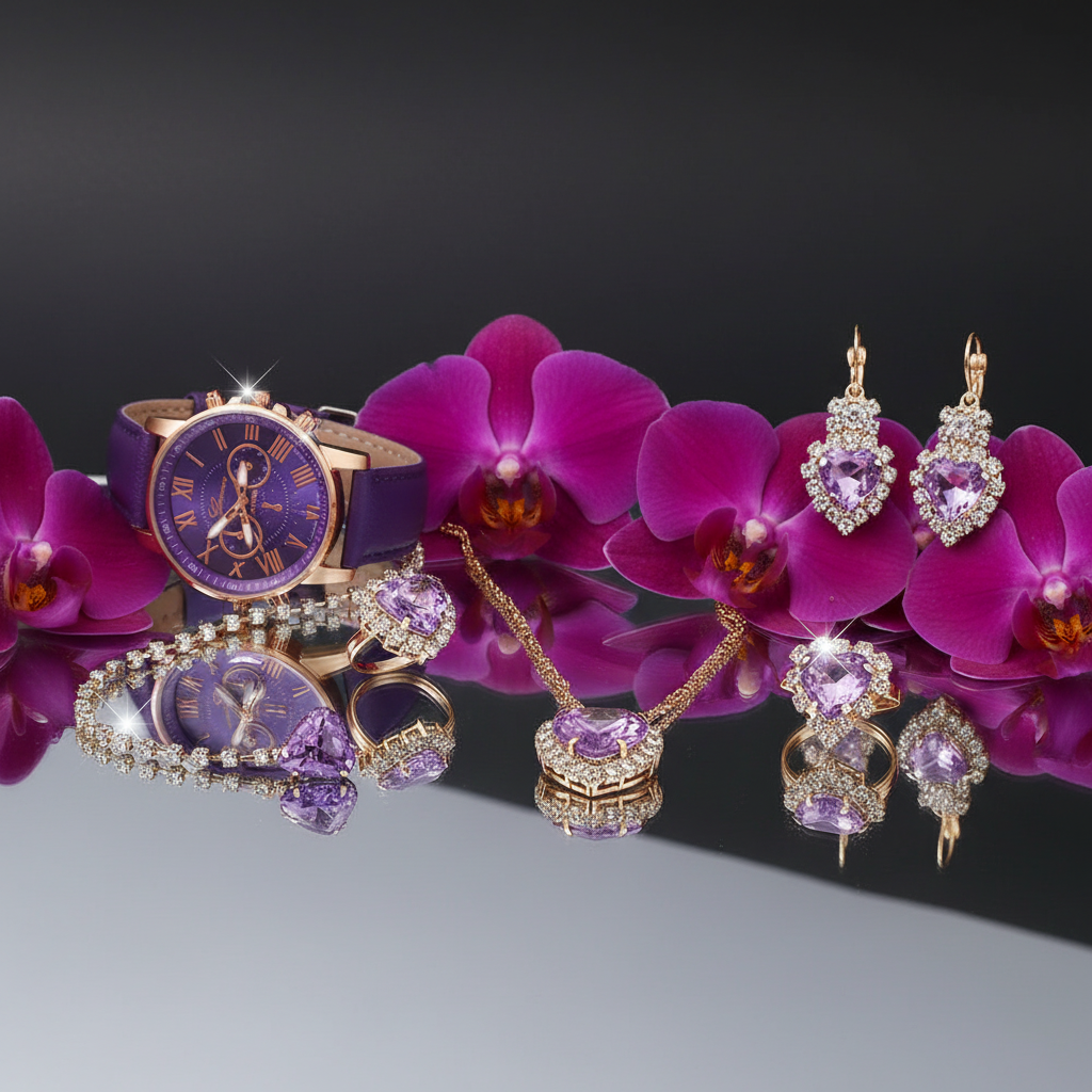 Set miroir orchidées