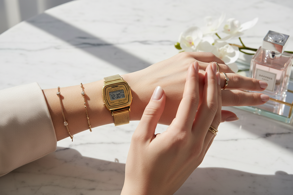Montre Femme SKMEI 1901 — Digitale, Chrono, Calendrier & Résistante à l'Eau