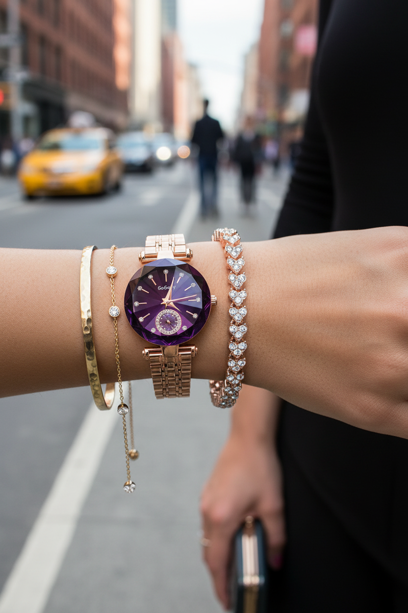 Montre Femme Ronde + Bracelet Offert — Cœur de l'Océan · Quartz · Style Fashion