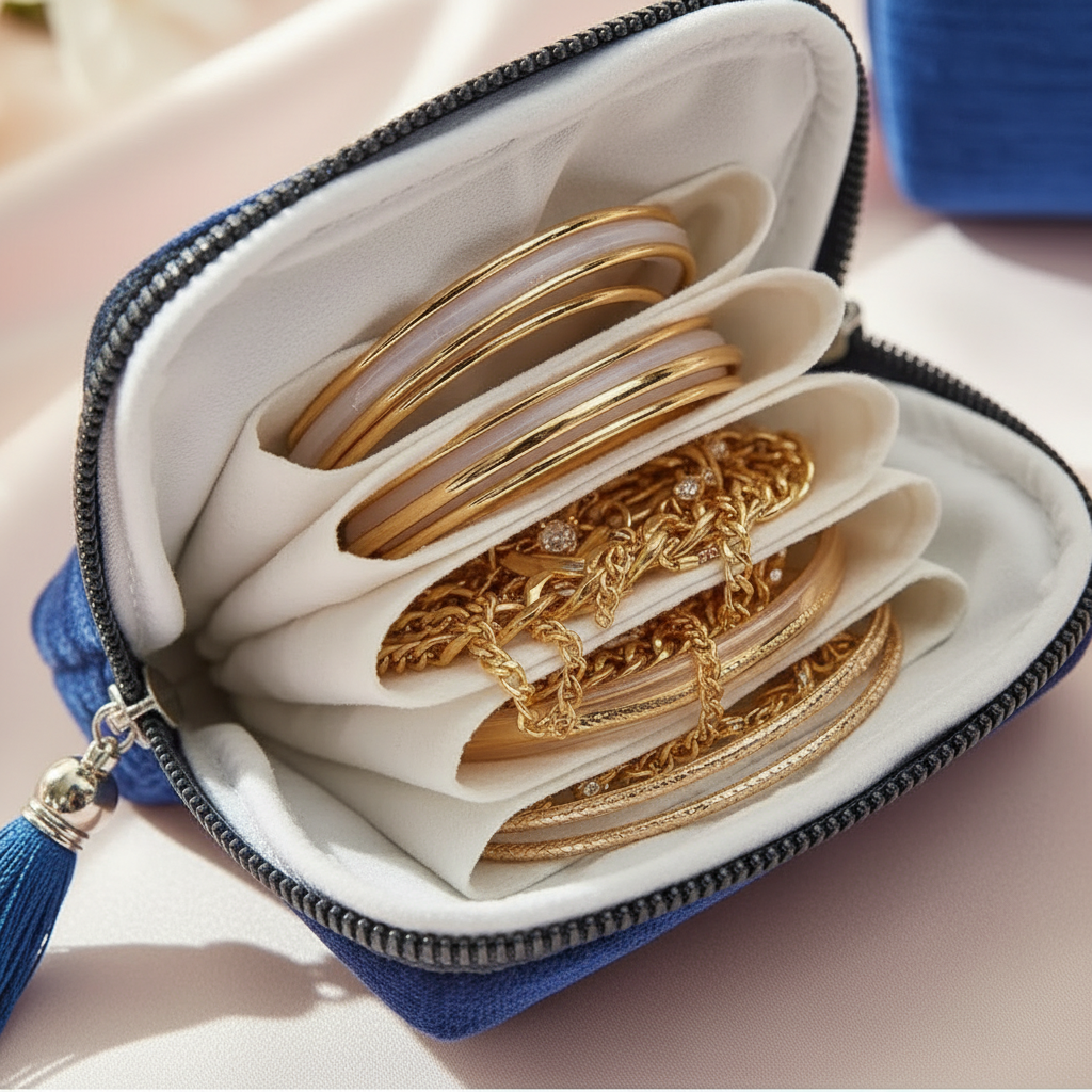 Sac de Rangement Bijoux Portable – Colliers, Boucles & Bracelets