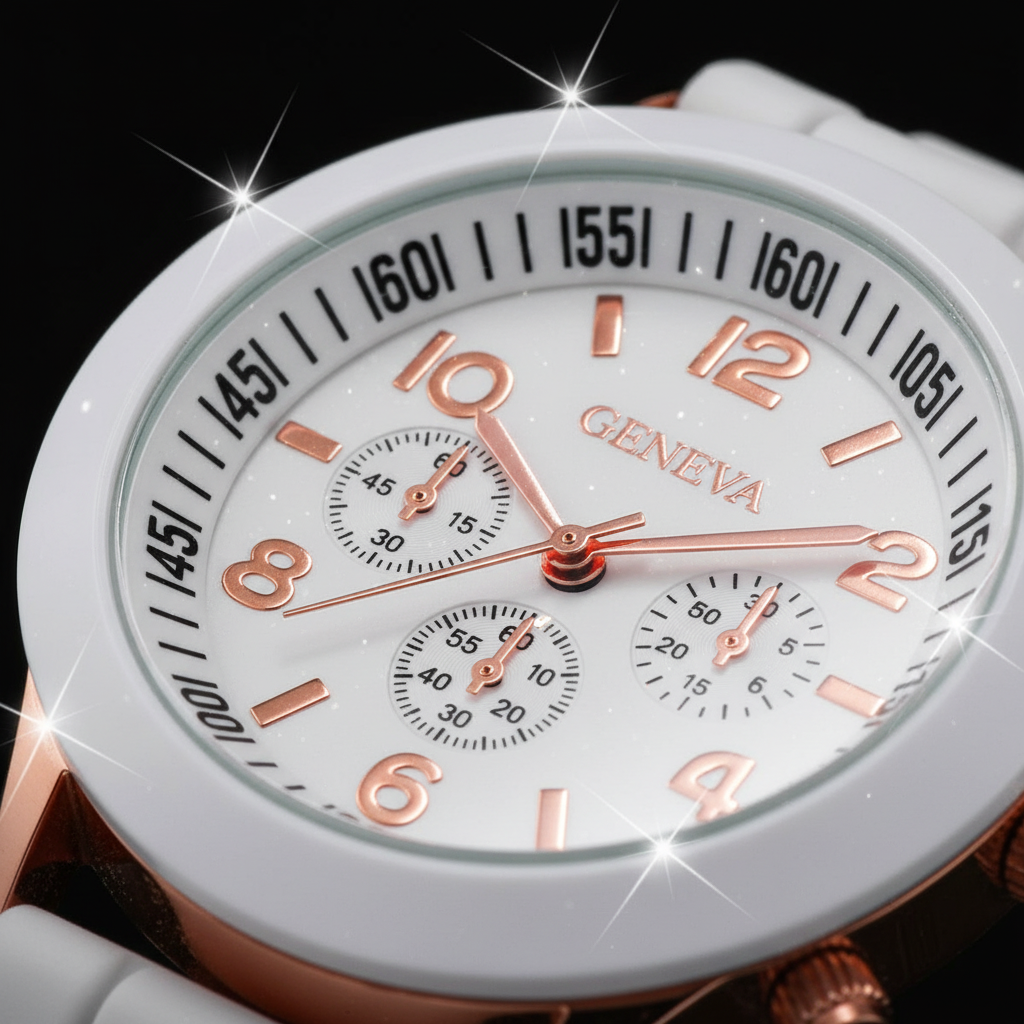 Zoom montre blanche