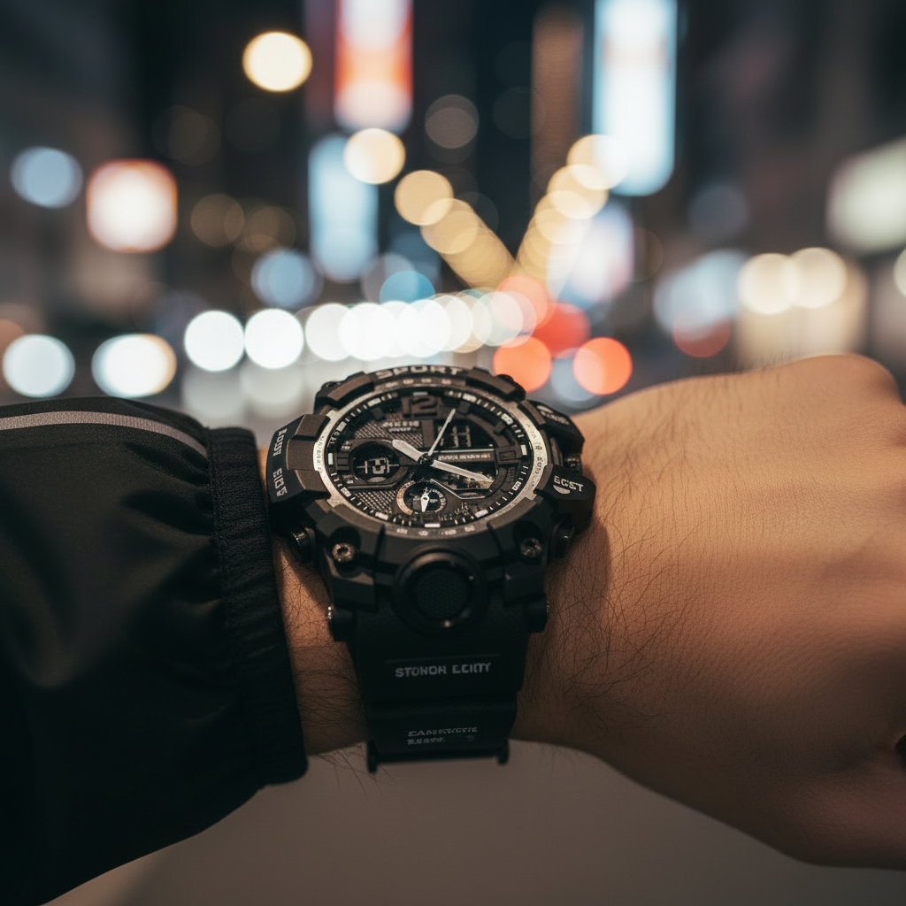 Zoom montre noire