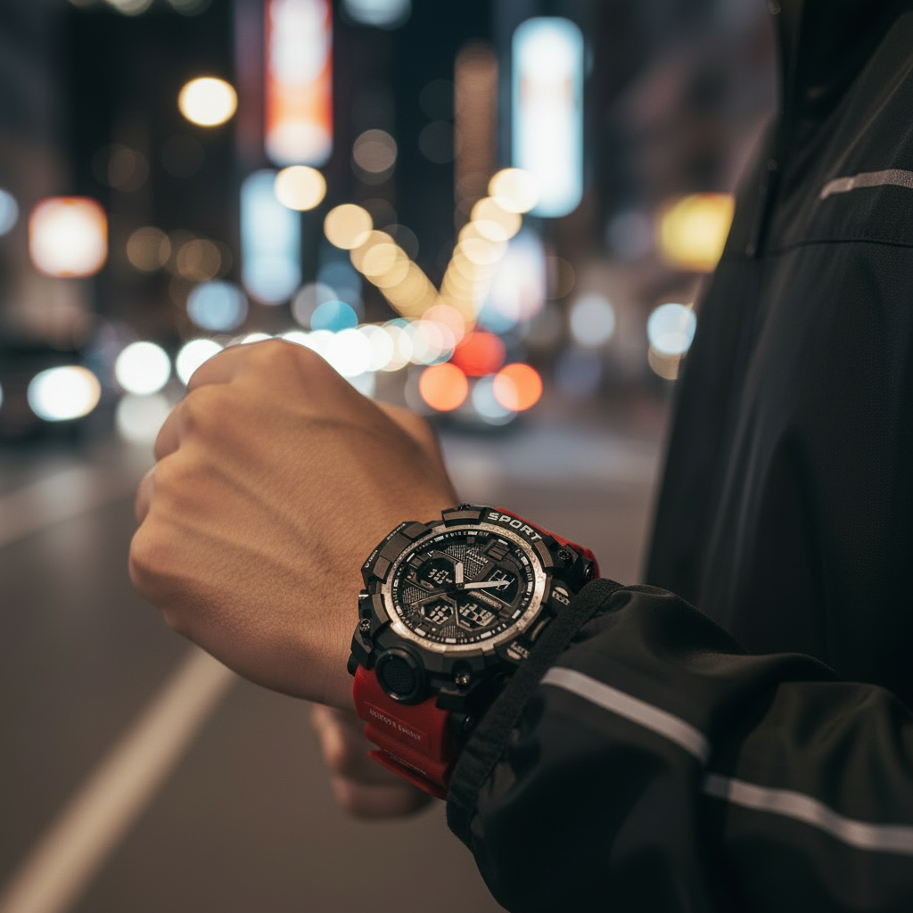 Zoom montre rouge